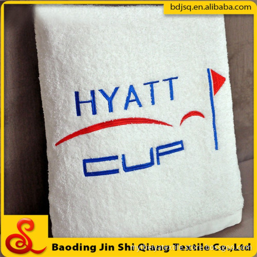 Custom logo embroidered gym white hand towel